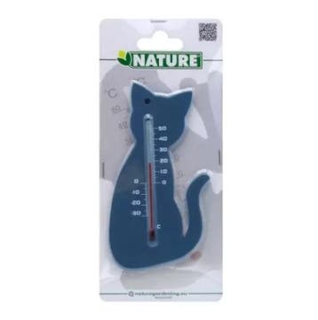 Kunststof Muurthermometer 15cm Grijze Kat voor Binnen en..., Verzenden, Nieuw