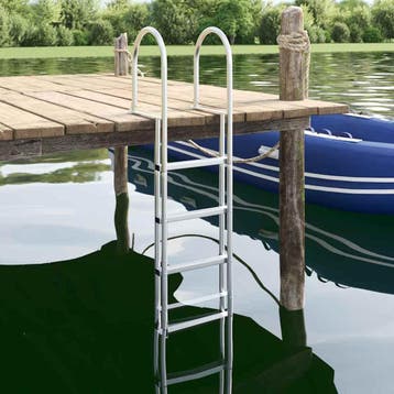vidaXL 4-treden haventrap Zilver 45 ×11,5 ×162 cm Aluminium, Watersport en Boten, Verzenden, Nieuw