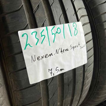 2 x Nexen 235-50-18 Zomerbanden 7,5mm, 18 inch, Gebruikt, Ophalen of Verzenden, 235 mm