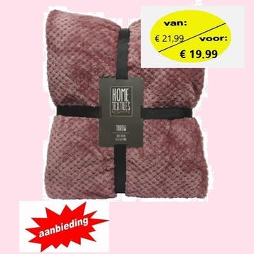Decoris plaid/woondeken polyester roze 130x170cm, Ophalen of Verzenden, Nieuw