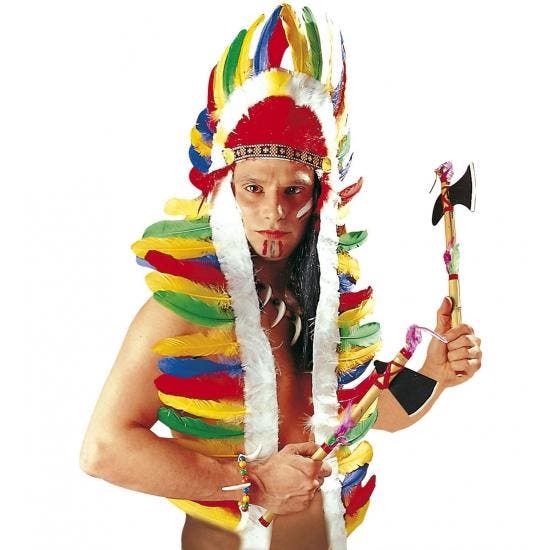 Gekleurde indianentooi 160 cm - Indianen accessoires, Hobby en Vrije tijd, Feestartikelen, Verzenden