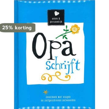 Opa schrijft - Invulboek met vragen en zelfgeschreven, Verzenden, Zo goed als nieuw, Interstat