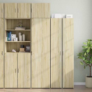 vidaXL Opbergkast smal 50x42,5x225 cm bewerkt hout sonoma, Minder dan 50 cm, Nieuw, Overige houtsoorten, 50 tot 75 cm