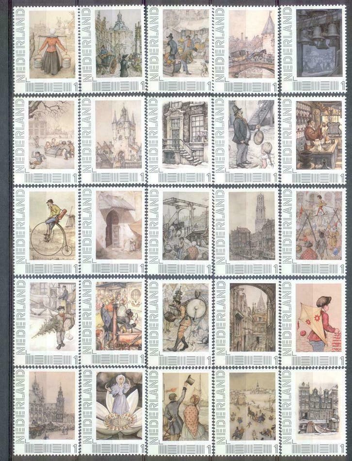 Anton Pieck complete serie postfris nominaal, Postzegels en Munten, Postzegels | Nederland, Postfris, Na 1940, Ophalen of Verzenden