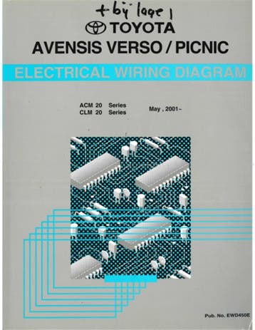 2001 TOYOTA AVENSIS VERSO | PICNIC ELECTRISCHE SCHEMA, Auto diversen