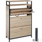 Schoenenkast - Industrieel licht hout, eiken Sonoma, 81 cm, Verzenden, Nieuw
