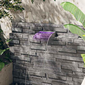 vidaXL Watervaloverlaat met RGB LEDs 30 cm roestvrij staal, Tuin en Terras, Verzenden, Nieuw