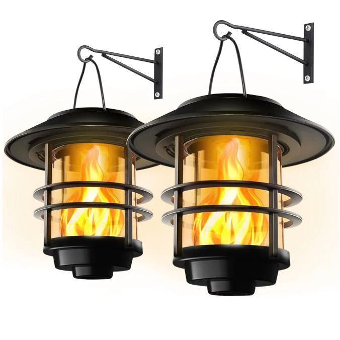 Solar Hangende Lantaarn Flikkerende Vlam Tuinlamp, Tuin en Terras, Buitenverlichting, Nieuw, Verzenden
