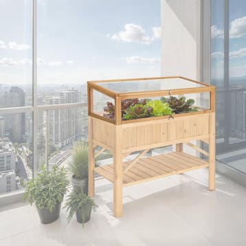 Houten kweekbak voor hoge plantenbak 115x53x34cm - bruin, Verzenden, Nieuw