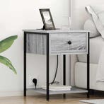 vidaXL Nachtkastje 2 pcs Grijs Sonoma 42 x 41 x 56 cm, Minder dan 45 cm, Verzenden, Nieuw, 55 tot 70 cm
