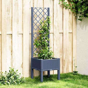 vidaXL Plantenbak met latwerk 40x40x142 cm polypropeen, Tuin en Terras, Bloembakken en Plantenbakken, Verzenden