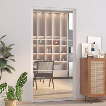 vidaXL Binnendeur 102,5x201,5 cm ESG-glas en aluminium wit, Verzenden, Nieuw