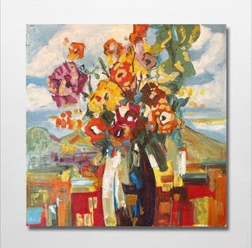 Nguyn V.L (1993) - Arc-en-ciel Floral 80 80 cm