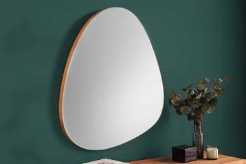 Moderne wandspiegel NOEMI 75cm natuurlijk eiken massief hout, Huis en Inrichting, Woonaccessoires | Spiegels, Ophalen of Verzenden