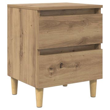 vidaXL Bedkast Artisan Eiken 40 x 35 x 50 cm Bewerkt hout, Minder dan 45 cm, Verzenden, Nieuw, Minder dan 55 cm