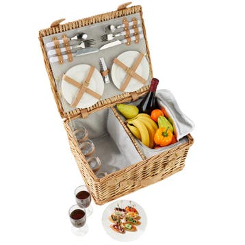 Picknickmand Föhr voor 4 personen, met koelvak & accessoires, Verzenden, Nieuw
