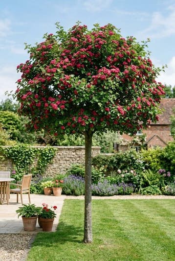 Crataegus media Pauls Scarlet op stam 120 cm C10