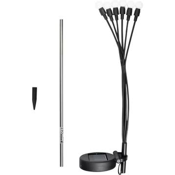 Benson Solar tuinlamp - 6 LED bollen - 70 cm - roestvrij..., Ophalen of Verzenden, Nieuw