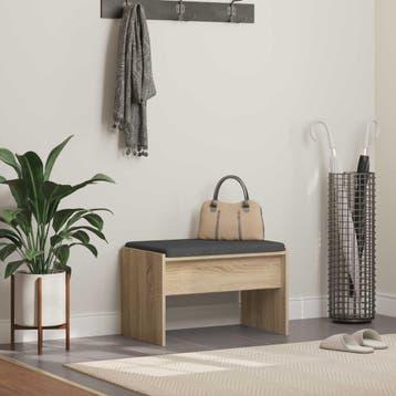 vidaXL Halbank met kussen Sonoma Eiken 63 x 38 x 40 cm, Verzenden, Nieuw