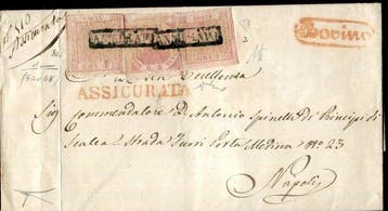 Italiaanse oude staten - Napels 1858 - Zeldzame postfraude, Gestempeld