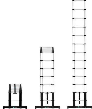 2dekans | VONROC PRO telescoopladder - 3,80 meter -, Ophalen of Verzenden, Zo goed als nieuw