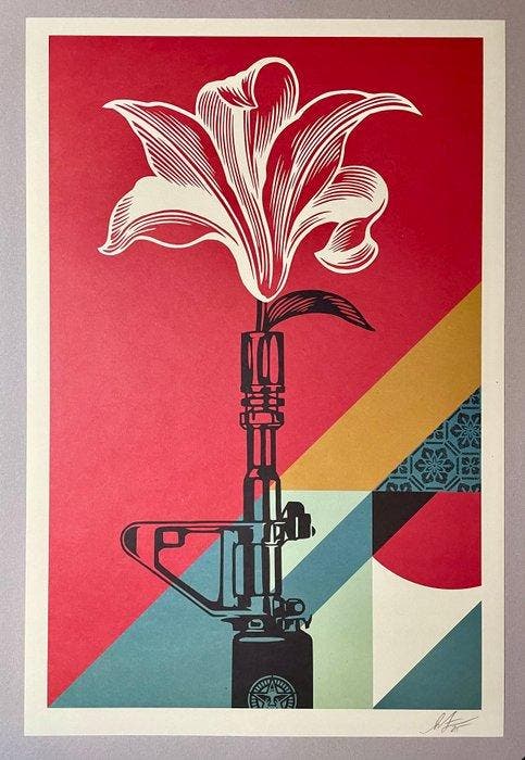 Shepard Fairey (OBEY) - AR-15 Lily (2016), Antiek en Kunst, Kunst | Designobjecten