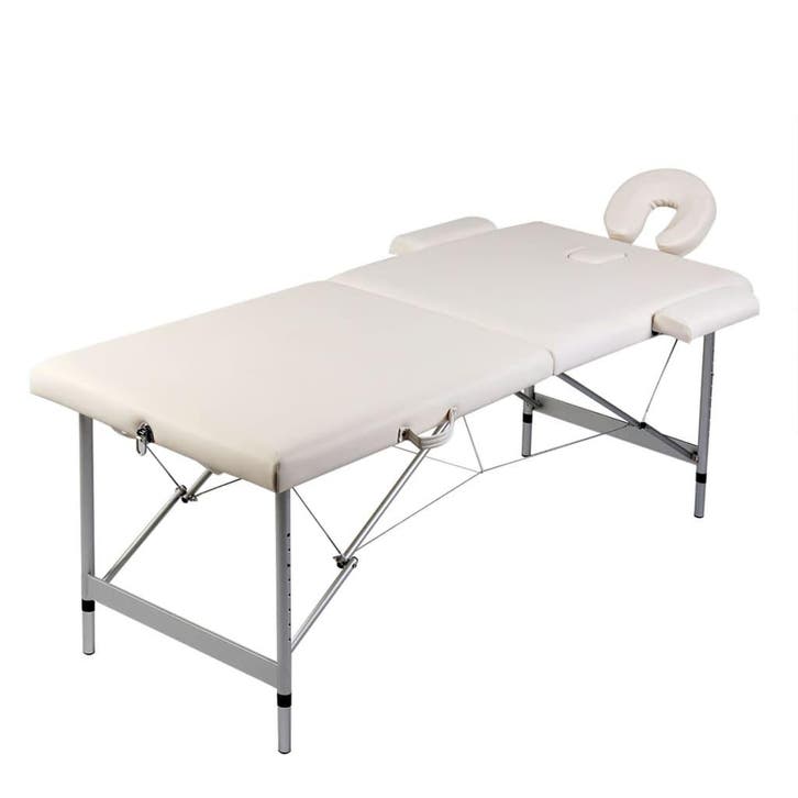 vidaXL Massagetafel met 2 zones inklapbaar aluminium frame, Sport en Fitness, Massageproducten, Nieuw, Verzenden