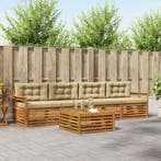 vidaXL Buiten bankenset met kussen 5 pcs Natuurlijk en Beige, Verzenden, Nieuw