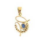 Gouden hanger met saffier en diamant 0,33 ct., Ophalen of Verzenden, Gebruikt, Goud, Overige merken
