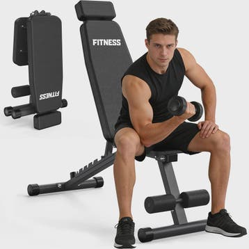 Verstelbare Trainingsbank met 10 standen rugleuning, opvouwb, Sport en Fitness, Verzenden, Nieuw