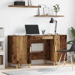 vidaXL Bureau met plank Oud Hout 140 x 50 x 75 cm Bewerkt, Huis en Inrichting, Bureaus, Verzenden, Nieuw