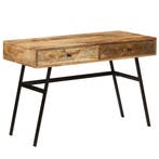 vidaXL Schrijftafel met lades 110x50x76 cm massief mangohout, Huis en Inrichting, Bureaus, Verzenden, Nieuw