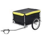 vidaXL Fietstrailer 65 kg zwart en geel, Fietsen en Brommers, Fietsaccessoires | Aanhangers en Karren, Verzenden, Nieuw