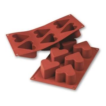 Siliconen Bakvorm Hart Ø65h40mm (6), Verzenden, Nieuw