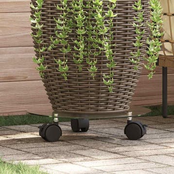 vidaXL Plantenrollers rond 28 cm gehard glas 2 st, Tuin en Terras, Verzenden, Nieuw
