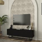 Tv-meubel Nolven kort frame 125x32x47 cm zwart [en.casa], Verzenden, Nieuw