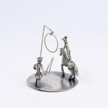 NO RESERVE - J. Niekerk. Circusact - Beeldje - .835 zilver, Antiek en Kunst