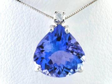 Zonder minimumprijs - Ketting met hanger - 18 karaat Witgoud
