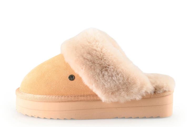 Warmbat Pantoffels in maat 38 Cognac, Kleding | Dames, Schoenen, Overige kleuren, Zo goed als nieuw, Pantoffels of Sloffen, Verzenden