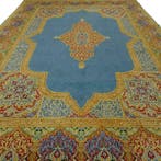 Perzisch tapijt- Kirman - 400x273 cm-Handgeknoopt vloerkleed, Huis en Inrichting, Blauw, 200 cm of meer, Ophalen of Verzenden