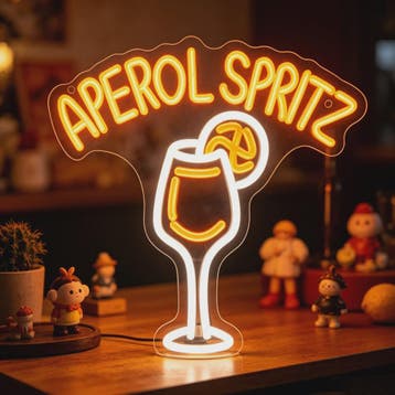 Aperol Spritz Neon LED Lichtbord - Cocktail Glas Decoratie, Verzenden, Nieuw