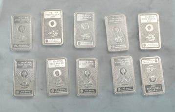 100 grams (10x10) - Zilver .999 - Heimerle + Meule, Germany, Postzegels en Munten, Edelmetalen en Baren