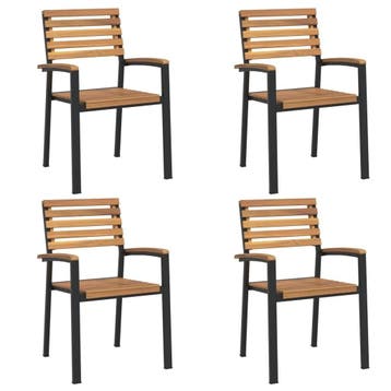 Industriele Tuinstoelen set - Tweedekansje | OP=OP, Tuin en Terras, Ophalen of Verzenden, Zo goed als nieuw, Hout, Stapelbaar