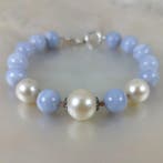 Armband Zilver Parel - Chalcedoon - SSP 11x13 mm, Sieraden, Tassen en Uiterlijk, Nieuw