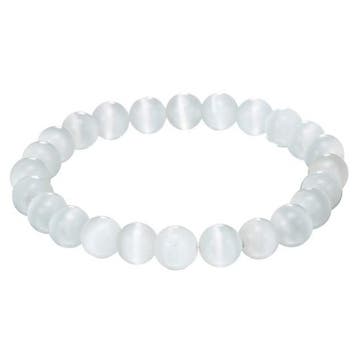 Fako Bijoux - Armband - Cats Eye - Kattenoog - Wit, Verzenden, Nieuw