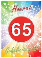 65 jaar verjaardag poster - 65 jaar versiering, Hobby en Vrije tijd, Feestartikelen, Ophalen of Verzenden, Nieuw