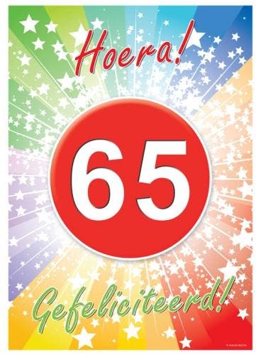 65 jaar verjaardag poster - 65 jaar versiering, Hobby en Vrije tijd, Feestartikelen, Ophalen of Verzenden