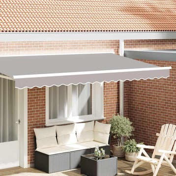 vidaXL Vervangende markies volant Lichtgrijs 4 m Polyester, Tuin en Terras, Verzenden, Nieuw