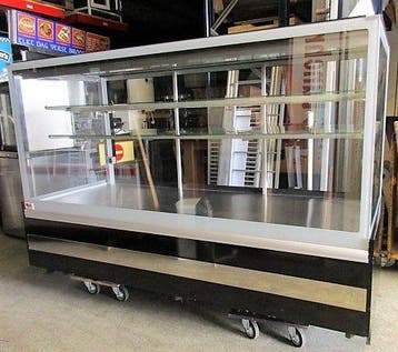 Gebaksvitrine, vitrine, toonbank 205cm, neutraal, Gebruikt