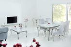 Elegante salontafel MODERN BAROK 100cm zilver met wit, Ophalen of Verzenden, Nieuw